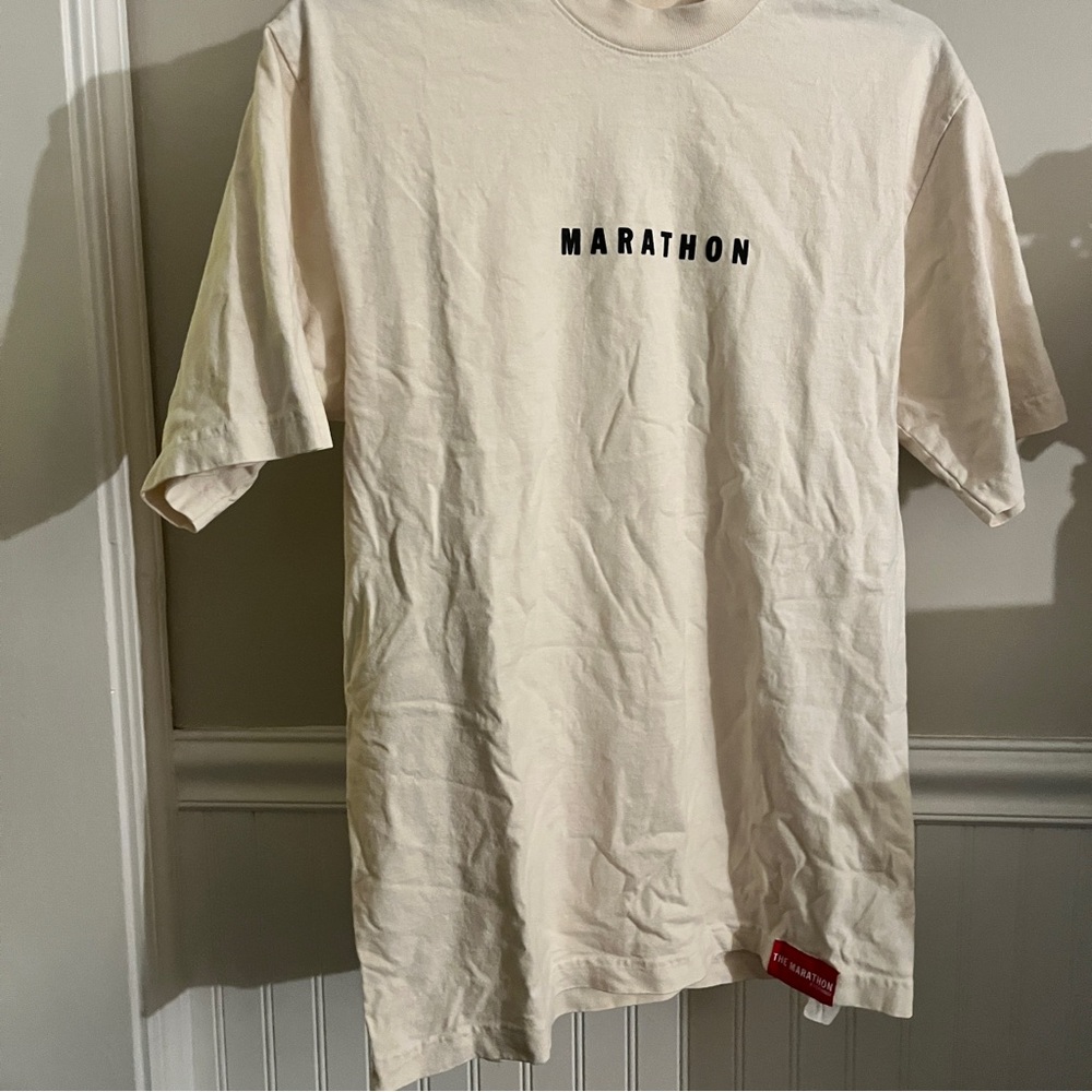 The Marathon Clothing Marathon Hero Shirt Cream White and Black Men’s Small